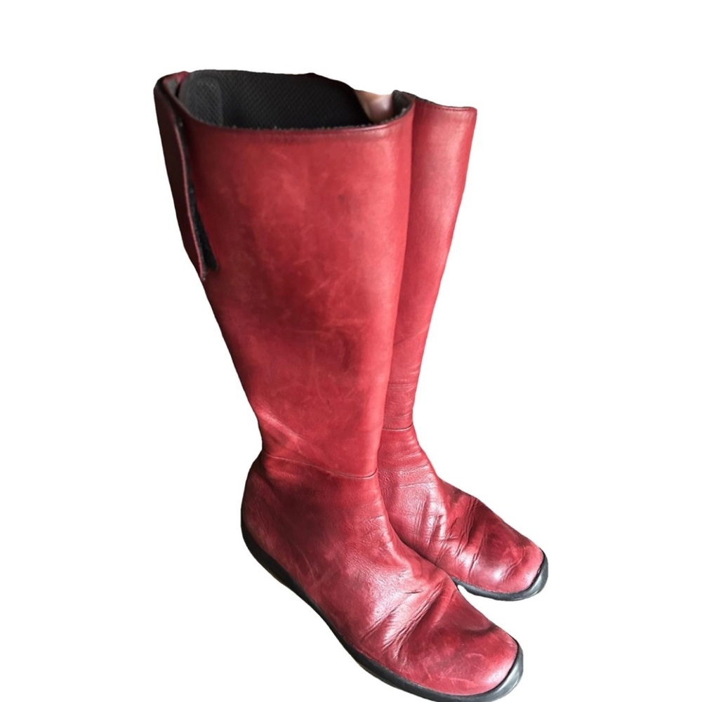 Women's Red Leather Boots